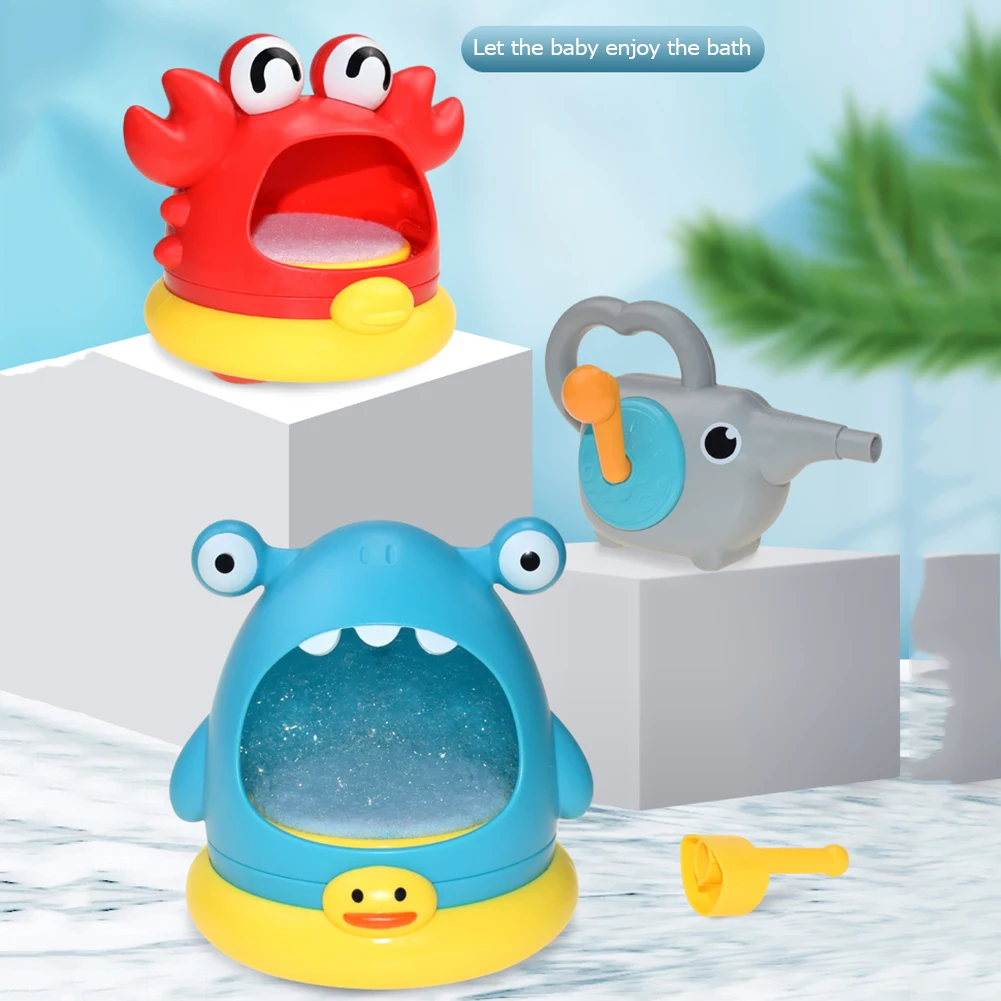 

Kids Cute Cartoon Shark Bath Blowing Bubble Toys Machine Bathtub Pool Toy Outdoor for Toddler Gifts