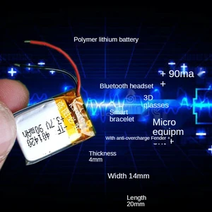 Bluetooth Headset 3.7V Li-polymer 401420 Smart Wearable Device
Universal 90mah Rechargeable Core For Games Accessories
