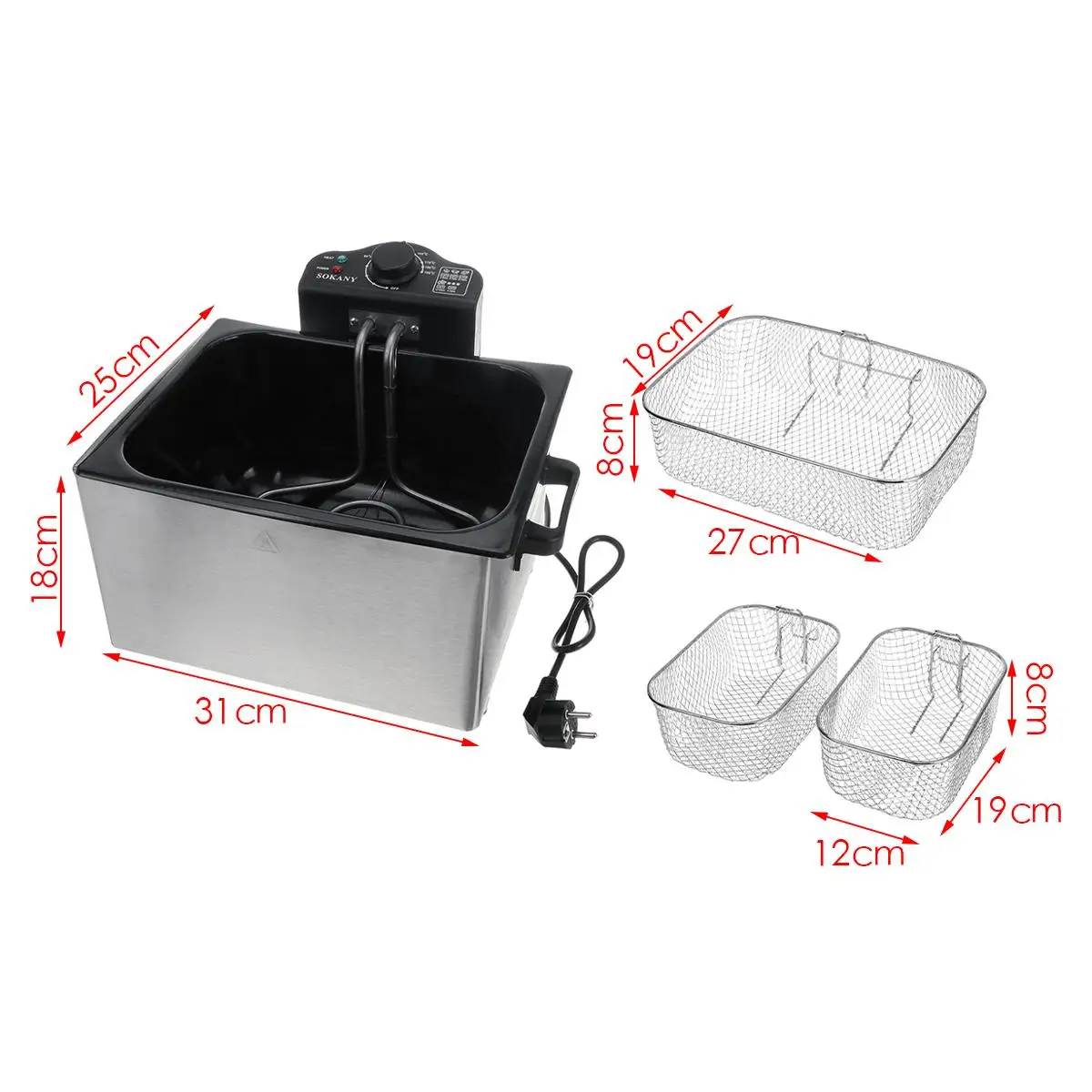 Электрическая Фритюрница Sokany 5L фритюрница с полкой жареная курица гриль