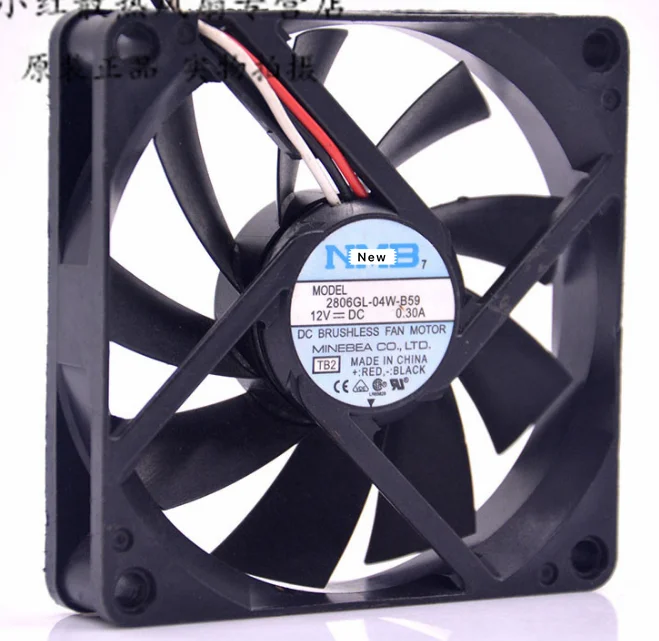 Для телефона 2806GL-04W-B59 T59 DC 12V 0.30A 3-проводной 70x70x15 мм вентилятор охлаждения сервера |