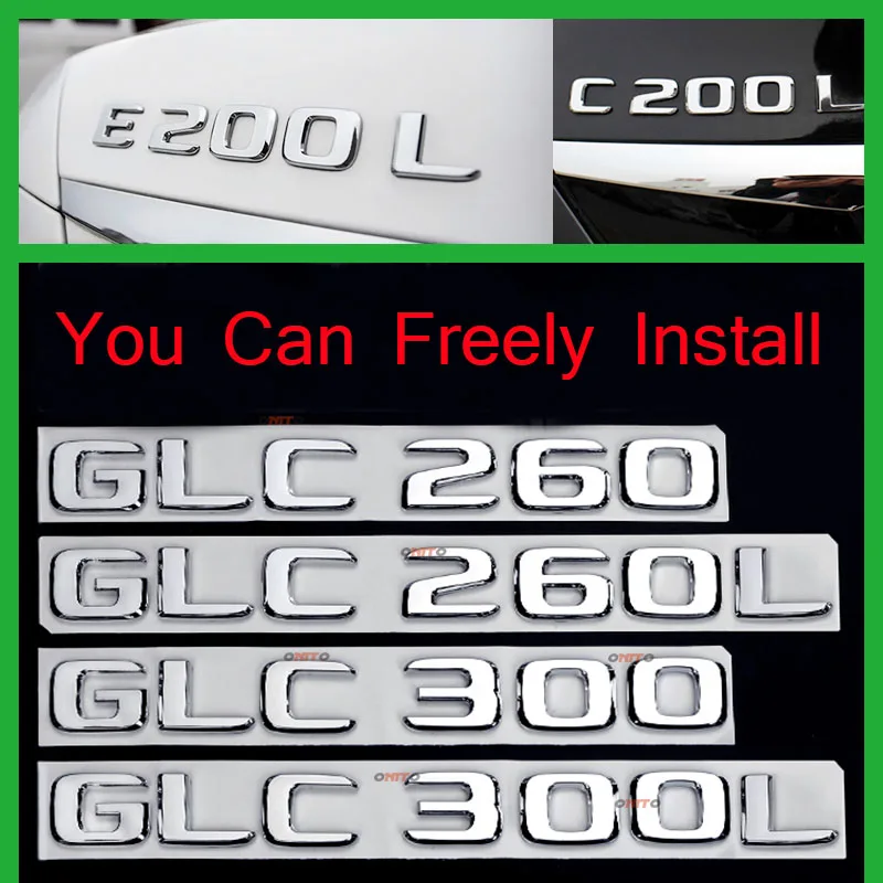 

Flat Type 100pcs Car Rear Sticker Emblem Letters Decoration GLC GLK GLE GLA CLA 260 300 320 400 0/1/2/3/4/5/6/8/0/A/E/C