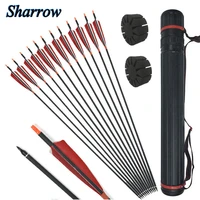 31 5 archery carbon arrow spine500 id6 2mm replace broadhead arrow quiver set compound recurve bow hunting shooting accessories
