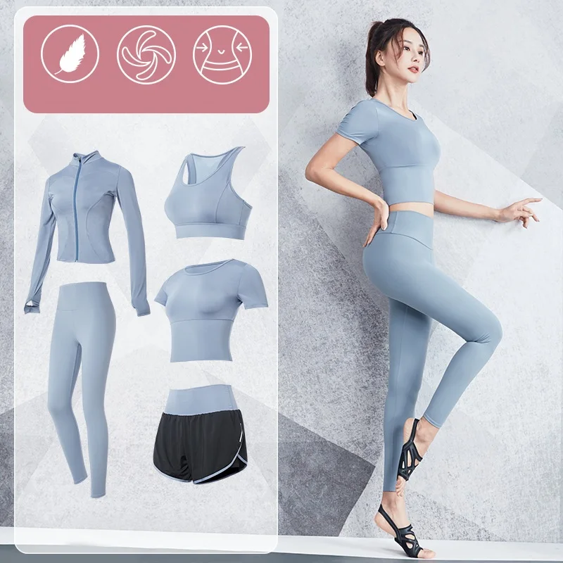 

Women Sports Suit for Running Training Sexy Crop Tops Tummy Control Pants 2 in 1 Shorts Set Femme Yoga Gym Clothing