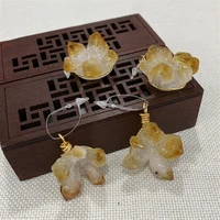 natural citrine yellow resin pendant lady healing necklace irregular pendant diy jewelry accessories jewelry making wholesale