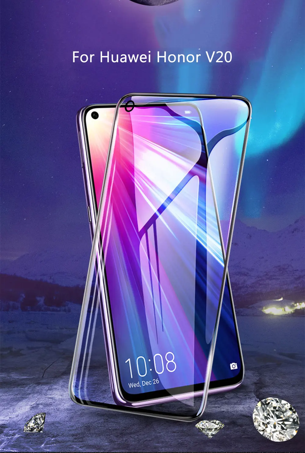 Стекло для huawei Honor V20 V30 Pro, закаленное стекло, полное покрытие, защита экрана, стекло для huawei Honor View 20 30, закаленное стекло