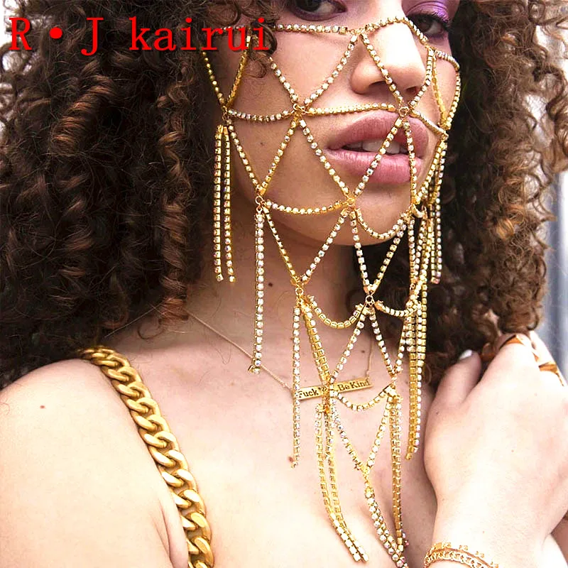 

Новое модное Ювелирное Украшение RJH028 в виде головы стразы, уникальный дизайн, цепочки в виде головы стразы, ювелирные изделия для костюма, 2 цвета