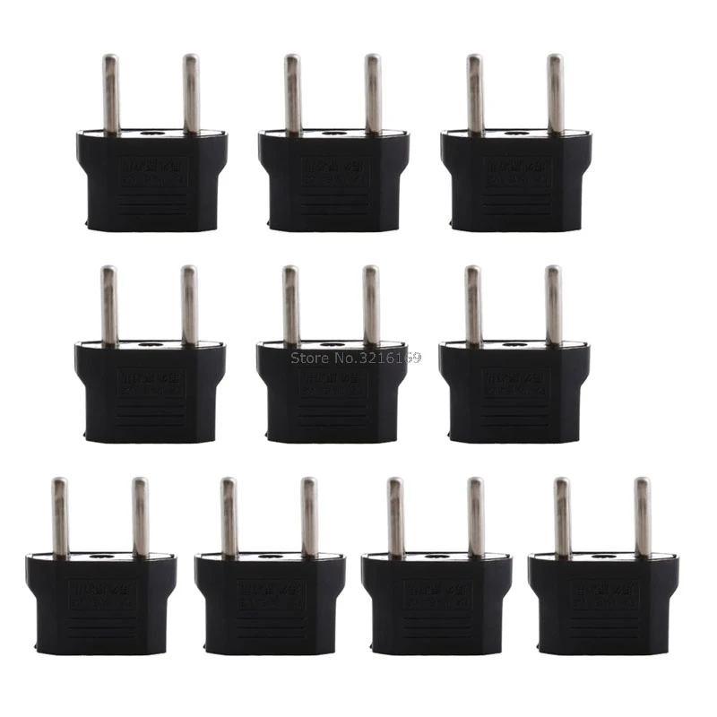 Для 10 шт./компл. US USA to EU Europe AC Power Travel Wall Plug Adapter Converter Promotion | Строительство и ремонт