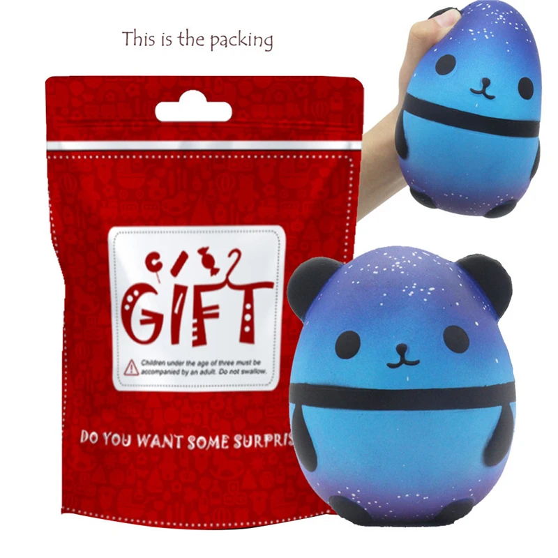 

14x13x12cm Jumbo Cartoon Galaxy Panda Squishy Slow Rising Kids Toys Stress Relief Elastic soft Decompression toys gift A40