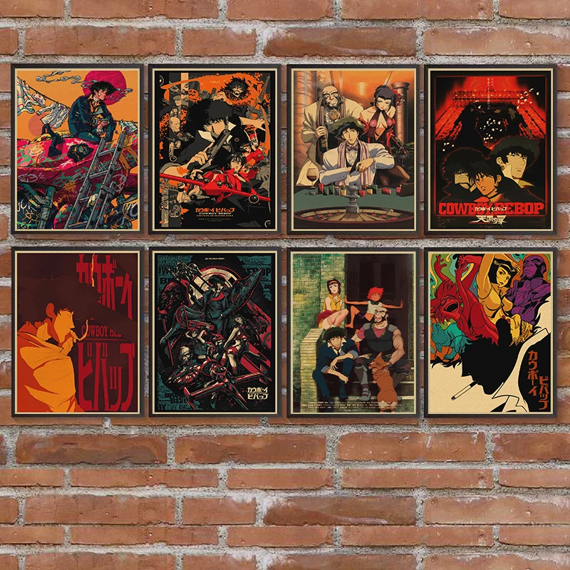 

Classic Movie Cowboy Bebop Anime kraft Paper Prints Clear Image room Bar Home Art painting wall sticker kids bedroom