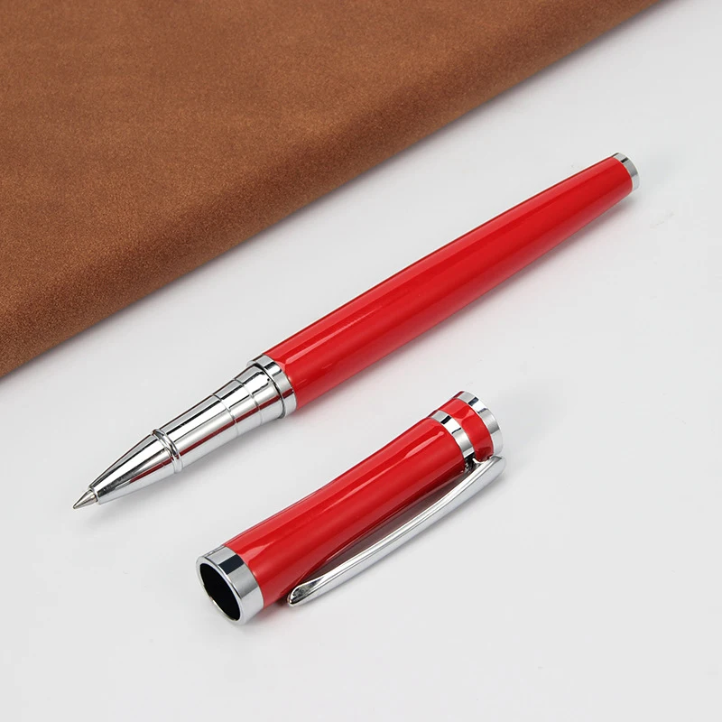red 1pc Роскошный металлический логотип на заказ гелевая ручка роликовая шариковая бизнес Милая стационарная вещь Kawaii школьные офисные принадлежности аксессуары Bts - Цвет: red 1pc