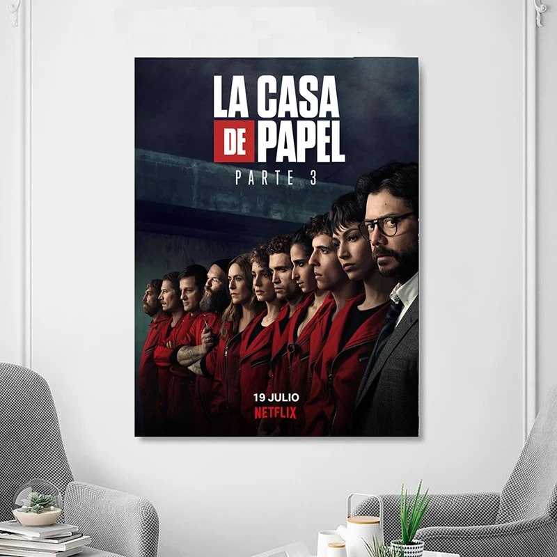 Постеры La casa de papel 3 ТВ кино художественный постер для гостиной стены спальни