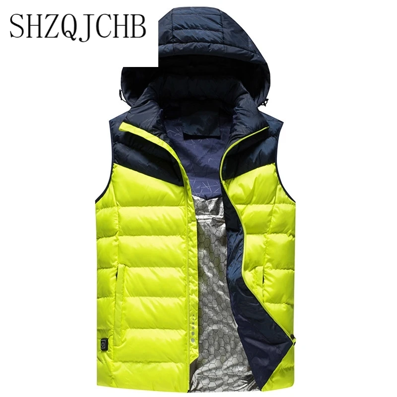 

Men New Winter Outwear USB Infrared Smart Heating Vest Jacket Electric Thermal Warm Waistcoat Inside Coat Size M~5XL