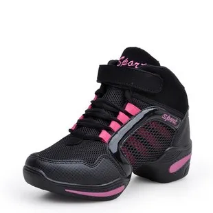 black pink HoYeeLin/Женская обувь для латинских танцев на высоком каблуке 5 см, Размеры 35-41, женская танцевальная обувь для джаза, бальных танцев, сальсы, дышащая сетка - Цвет: black pink