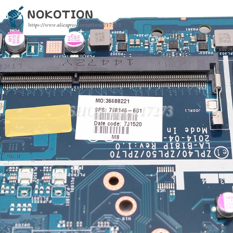 Материнская плата NOKOTION 768146-601 768146-001 768146-501 для ноутбука HP probook 450 G2 ZPL40 ZPL50 ZPL70 LA-B181P ЦП
