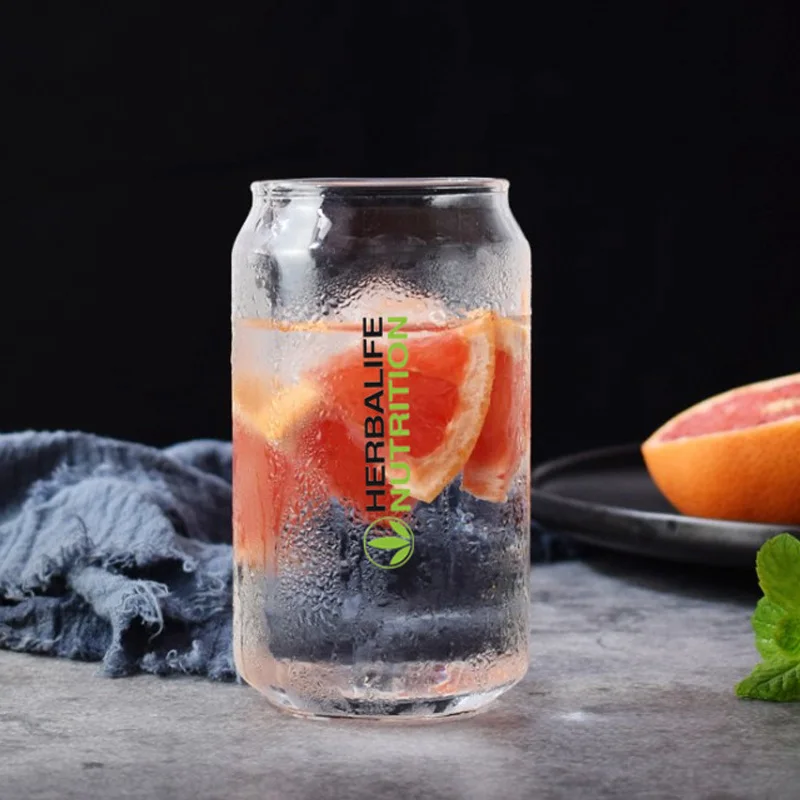 New ins 400ml Herbalife nutrition heat resistant can glass water cup ice coffee coke milk juice drink tea shop | Дом и сад
