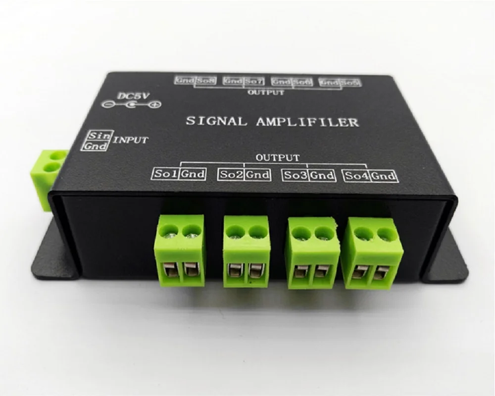 

8 группы управления усилитель сигнала через SPI, выходной сигнал, симфония, DC5V/DC12V для ws2811 2812b, Светодиодная лента, музыкальный контроллер