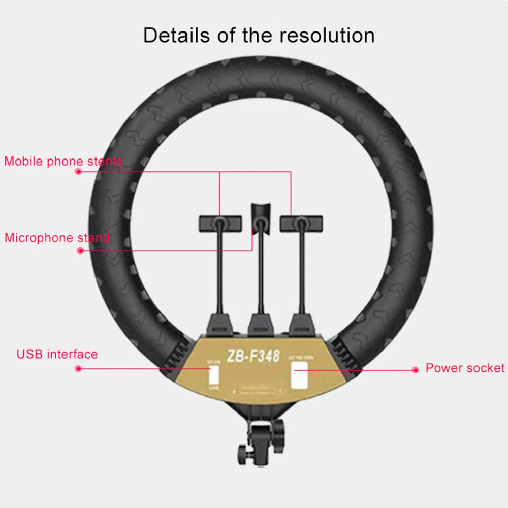 Светодиодный кольцевой светильник для съемки Селфи студийная лампа 21 дюйм