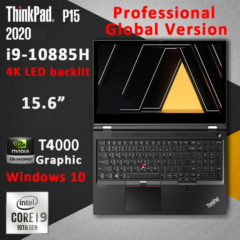 

Lenovo ThinkPad P15 i9-10885H laptop Windows 10 Professional 32GB RAM 2TB SSD RTX4000 WiFi 6 15.6-inch 4K LED-backlit display