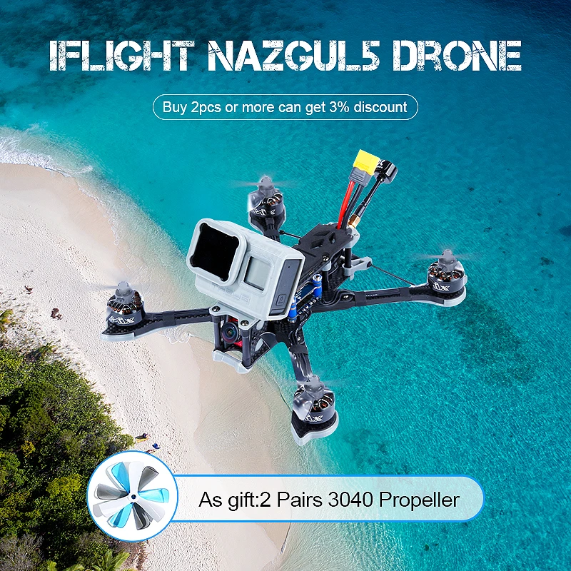 

iFlight Nazgul5 227mm SucceX E 4S 2750KV / 6S 1700KV 5 Inch F4 Caddx Ratel 45A ESC FPV Racing Mini Drone Racer Kit PNP Toys Part