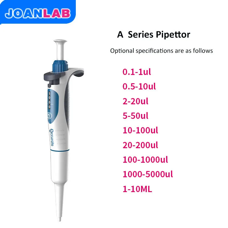 

JOANLAB Pipettor Single Channel Adjustable Mechanical Pipette-TopPette, lab Transfer Pipette Pipet Free Tips