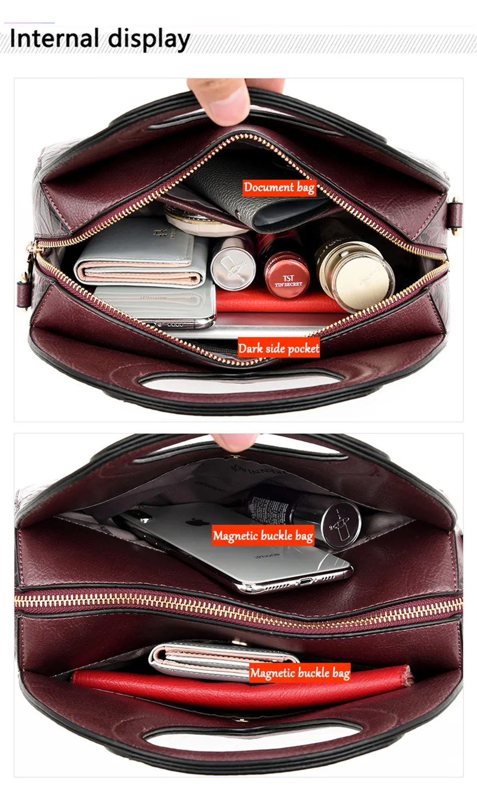 2020 ins New women large handbag real cow leather luxury handbags shoulder bags designer fashion print messenger | Багаж и сумки