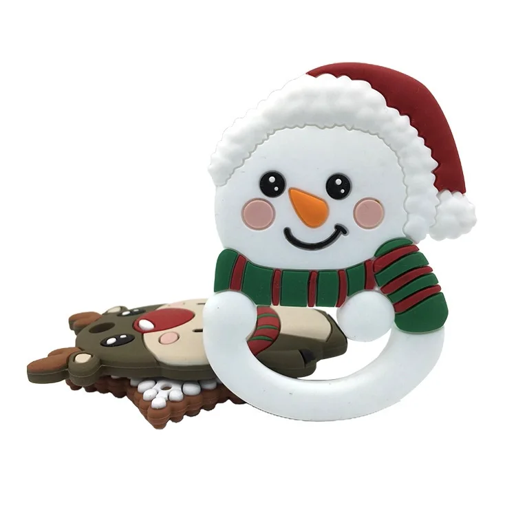 1 шт. силиконовый Прорезыватель для зубов рождественские подарки елка со