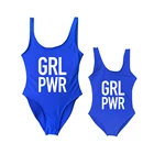 Famliy парные купальники для мамы и дочки комплект одежды GRL PWR для мамы и девочки цельная Повседневная Одежда для пляжа с буквами