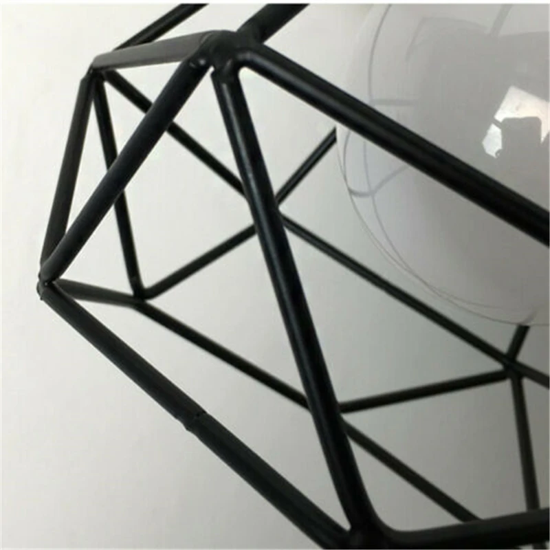 Винтажный подвесной светильник в металлической клетке люстра стиле индастриал