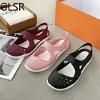 Сандалии-желе женские на плоской подошве, пляжные шлепанцы, без застежки, летняя модная обувь