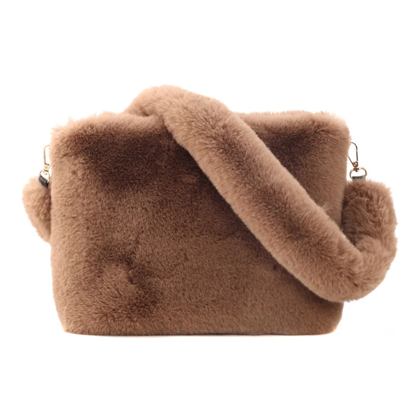 

Elegant Female Square Crossbody bag 2020 New Quality Soft Plush Women's Designer Handbag High capacity Shoulder Messenger Bag