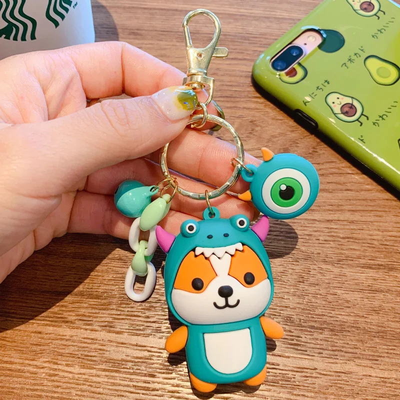 

Hot Selling New Lovely Transfiguration Puppy Keychain Women Handbag Pendant Key Chain Exquisite Small Key Ring Kids Gifts 2020