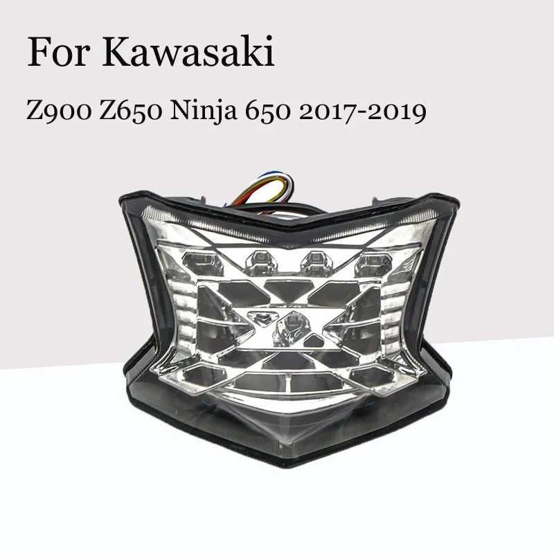 

Для Kawasaki Z900 Z650 Ninja 650 2017 2018 2019 Встроенная светодиодная вспышка задний стоп-сигнал аксессуары для рулевого управления