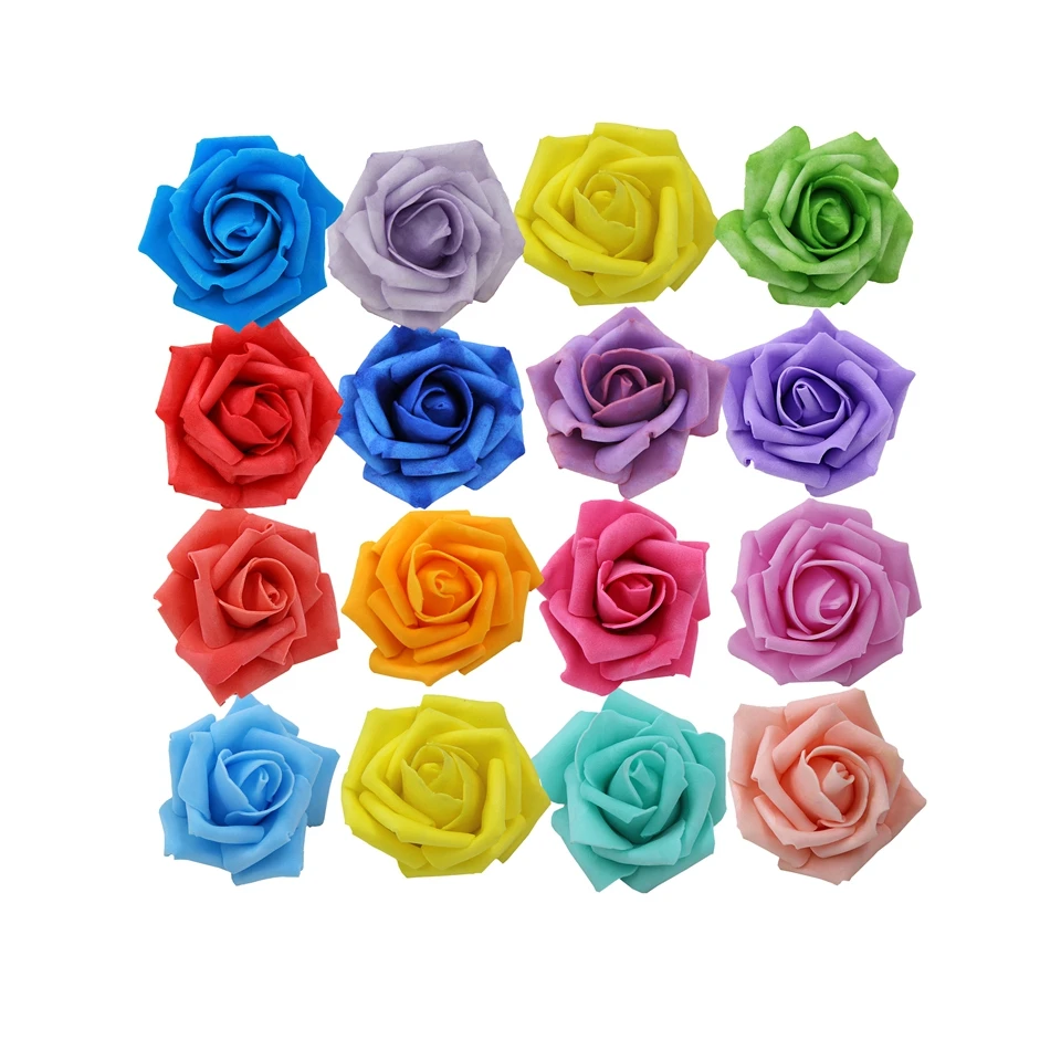 20pcs Multi 026 20 шт, диаметр 7 см, искусственные поролоновые розы для дома и свадьбы, украшения, цветочные головки, целующиеся шары для свадьбы, разные цвета - Цвет: 20pcs Multi 026