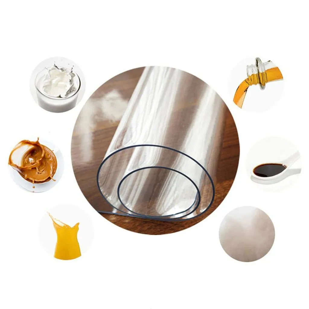 Водонепроницаемый ПВХ Протектор скатерть стол скатерти 60X60cm прозрачный коврик