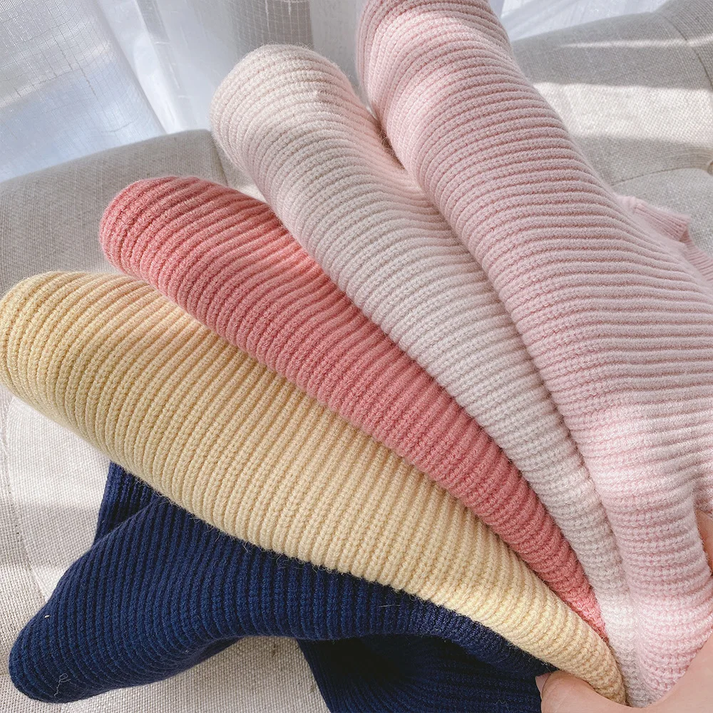 

Autumn Winter Warm Thick Soft Knitted Solid Color Long Sleeve Tops Sweater Outwears 9M-6Y 5 Color Kids Baby Boys Girls Sweaters