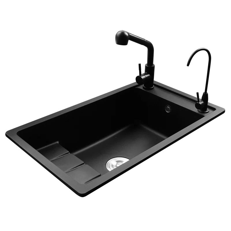 

2021 Stone Sink Kitchen Sink Step-wise Sink Side Open Horizontal Dishwashing Pool Under The Table Dishwashing Big Single Sink