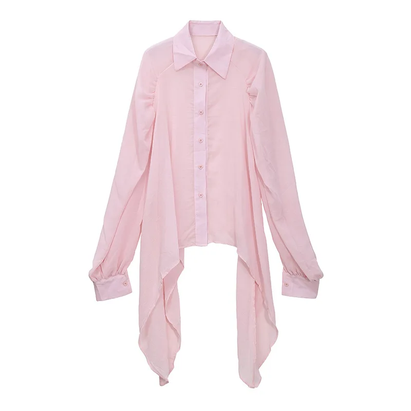 

SuperAen 2021 Весна и лето новый дизайн рубашка женская модная блузка с длинным рукавом длинная рубашка женские топы