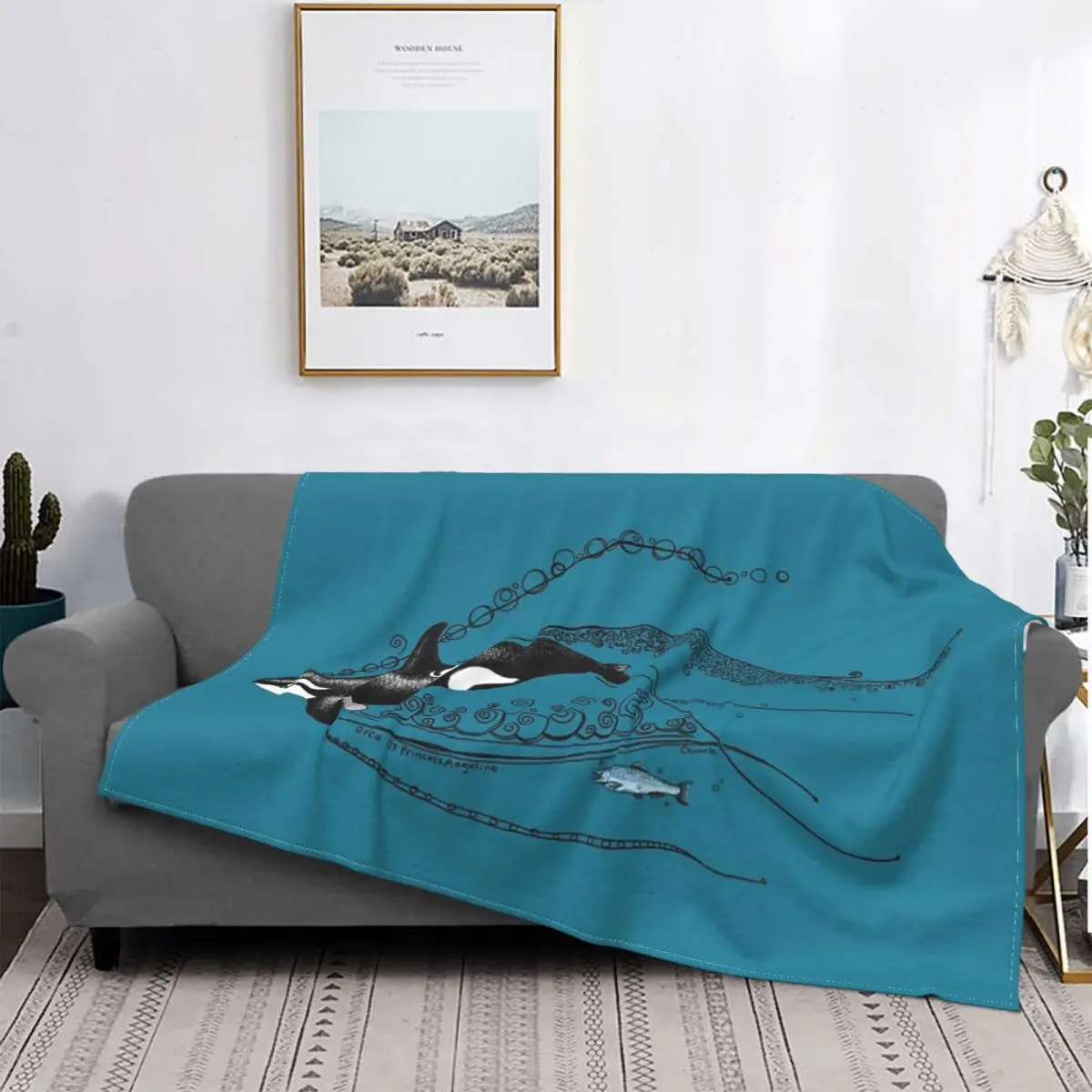 

Manta de garabos de Orca y Salmon, a cuadros para cama colcha, manta con capucha de 90, colcha para cama