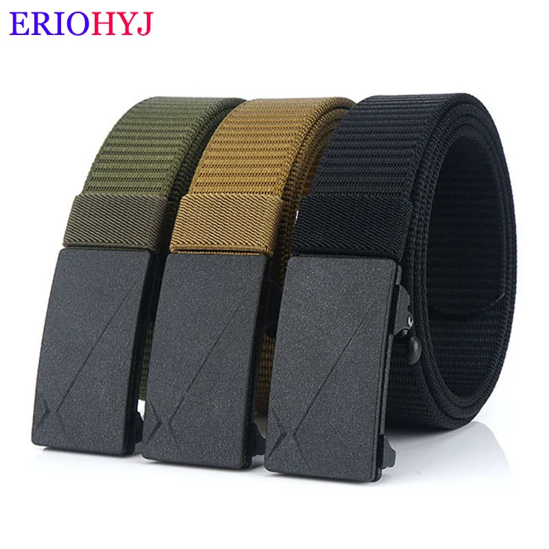 

Fashion luxury toothless and holeless men's belt nylon automatic buckle belt for young and middle-aged men's casual pants belt