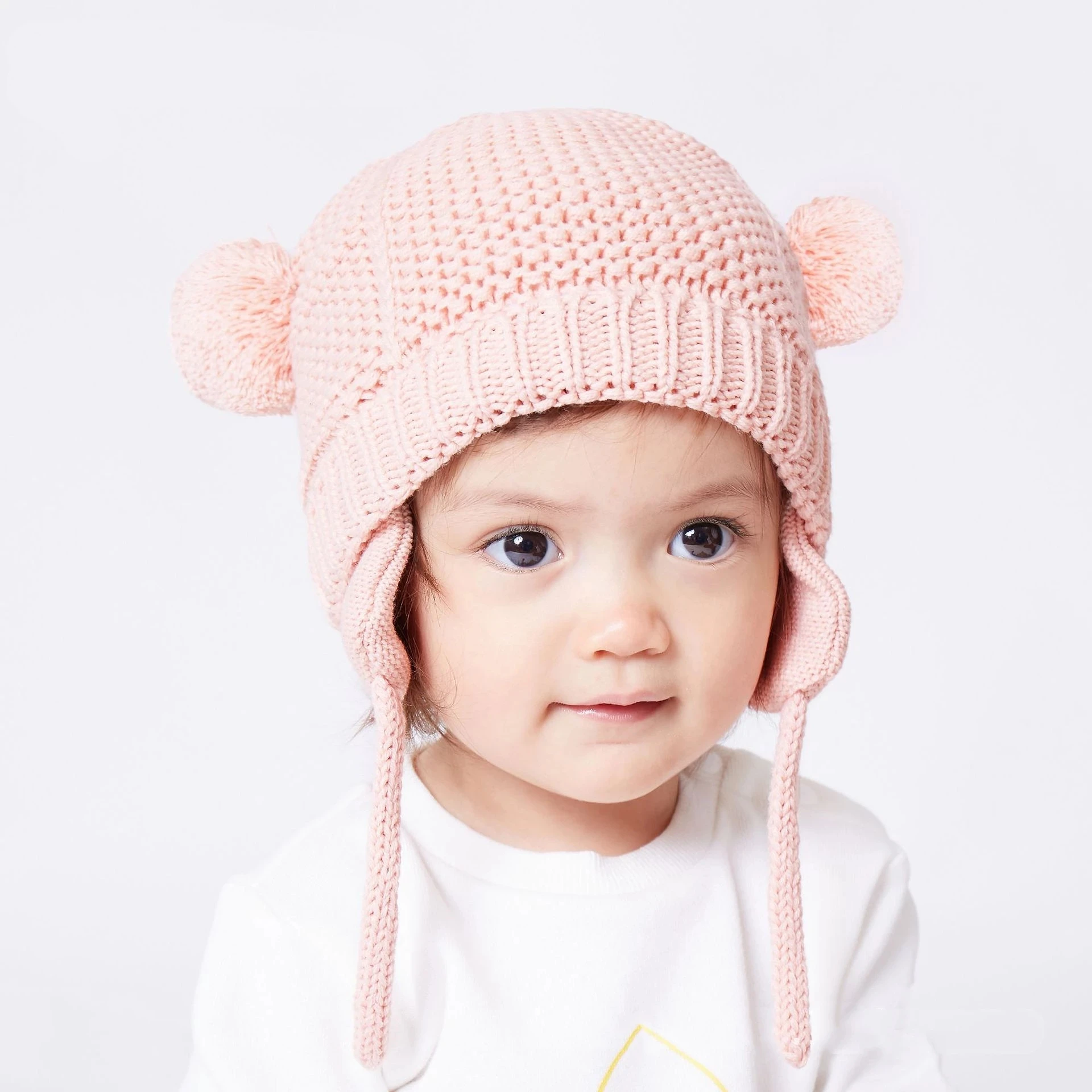 Флисовая шапка для младенцев флисовая зимняя теплая маленьких детей вязаная -