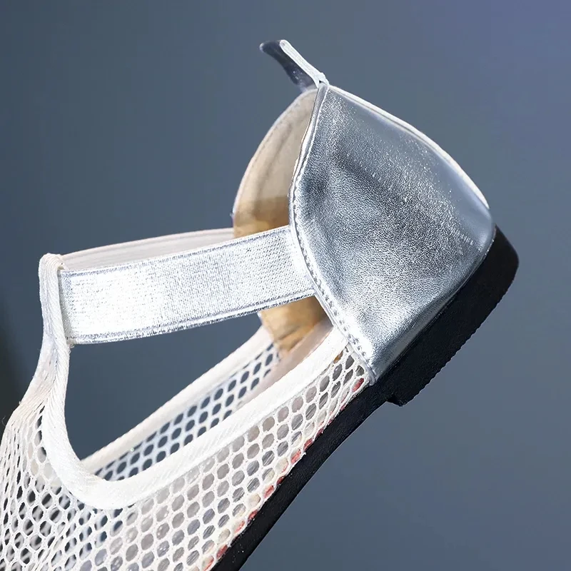 Mesh Sandals Women's Flat Bottom Baotou 2021 Summer New Fishnet Sandals All-match Round Toe Comfortable Casual Women's Shoes