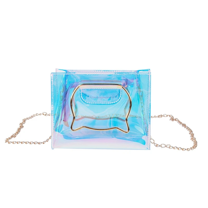 Женская голограммовая сумка через плечо с ручкой кошки прозрачная акриловая