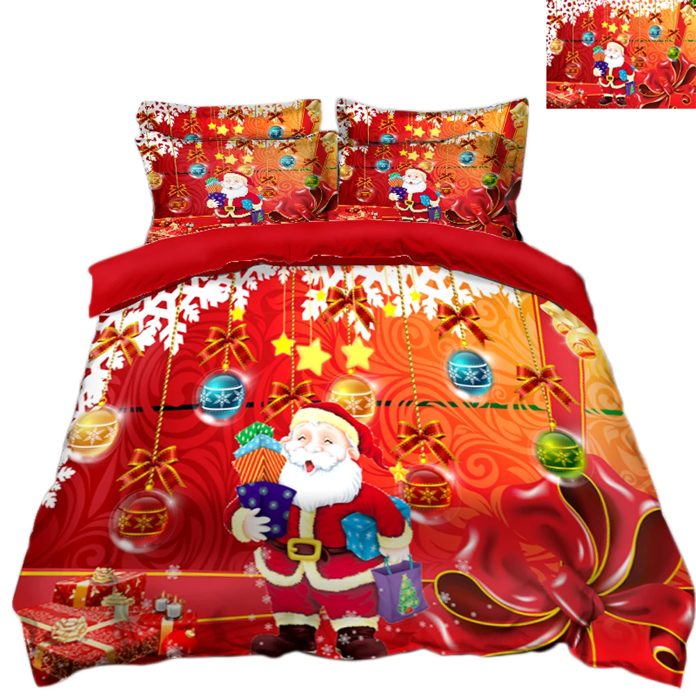 

3D Printing Bedding Set of Celebrate Christmas Festival Queen/Twin/King Size Quilt Cover For Bed
