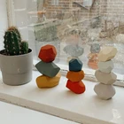 Креативная укладка игра Радуга деревянная игрушка, подарок детям Деревянный Цветной Камень Jinga строительные блоки Развивающие игрушки