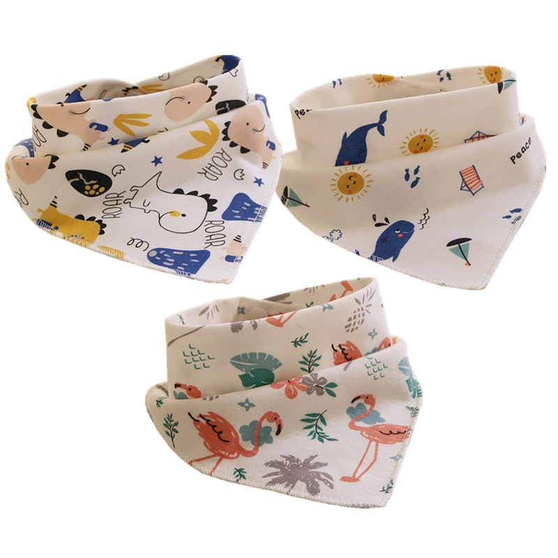 

Baby Bibs Pure Cotton Snap Cute Boys Girls Bandana Burp Cloth Print Triangle Scarf Meal Collar Feeding Accessories Saliva Towel