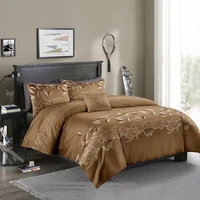 home textile luxury gold king comforter set embroidery bedclothes with pillowcase bedding queen size duvet cover for adult