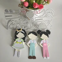 new and exquisite 3 boys and girls metal cutting dies diy scrapbooking embossed card photo album decoration handmade crafts
