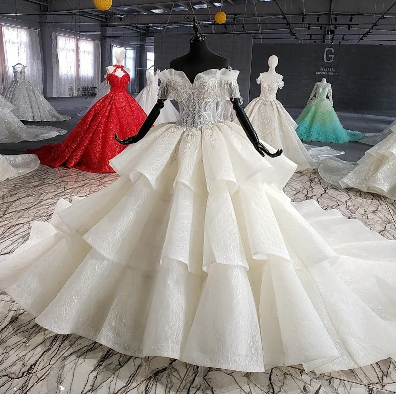 Новое Бальное Платье С Рюшами свадебные платья Robe De Mariee роскошные с бисером и