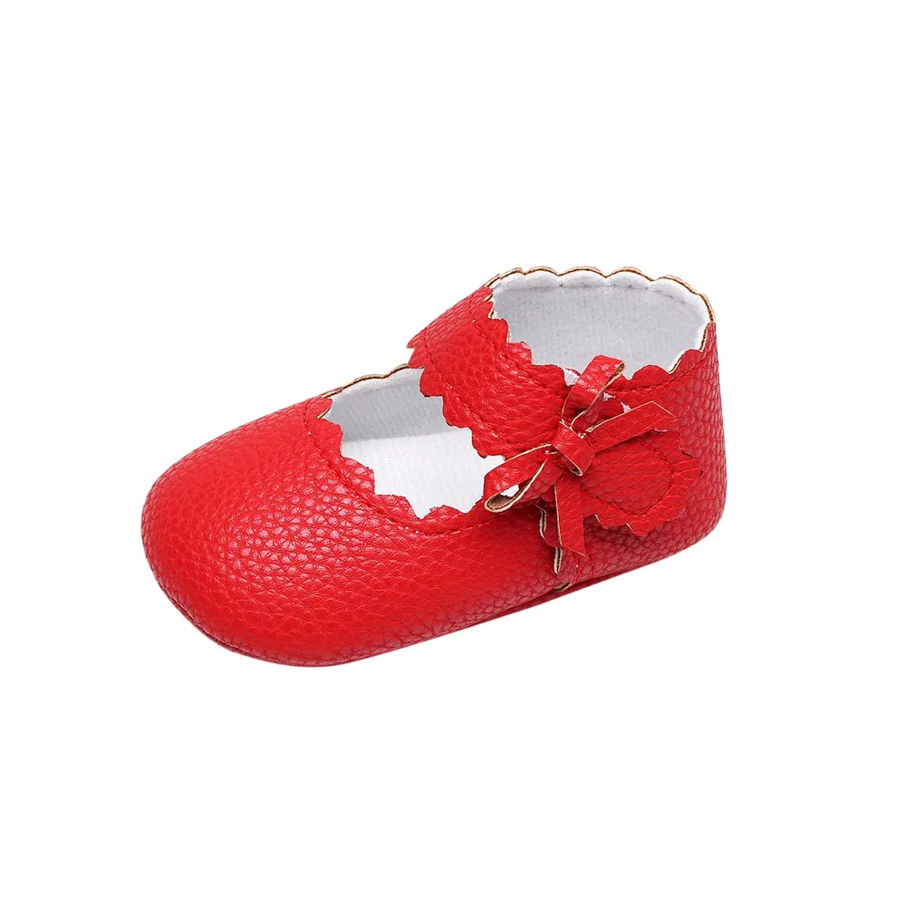 Обувь для малышей обувь новорожденных девочек искусственная кожа с волнистым