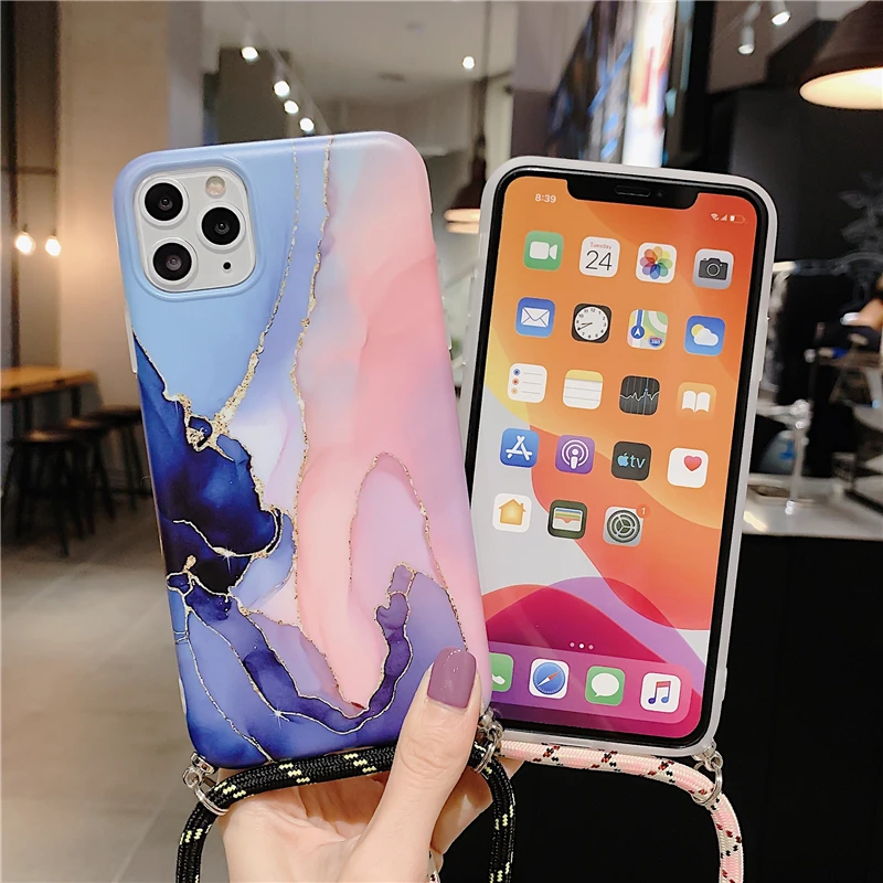 Роскошный чехол для телефона с агатом и мрамором iPhone 12 Mini 11Pro Max XS XR X 7 8 Plus SE 2020